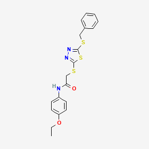 molecular formula C19H19N3O2S3 B5823460 2-{[5-(benzylthio)-1,3,4-thiadiazol-2-yl]thio}-N-(4-ethoxyphenyl)acetamide 