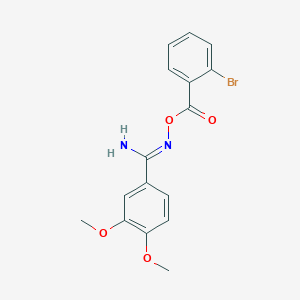 molecular formula C16H15BrN2O4 B5823463 N'-[(2-bromobenzoyl)oxy]-3,4-dimethoxybenzenecarboximidamide 