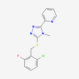 molecular formula C15H12ClFN4S B5823464 2-{5-[(2-chloro-6-fluorobenzyl)thio]-4-methyl-4H-1,2,4-triazol-3-yl}pyridine 
