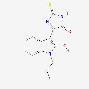 molecular formula C14H13N3O2S B5823479 3-(5-oxo-2-thioxo-4-imidazolidinylidene)-1-propyl-1,3-dihydro-2H-indol-2-one 