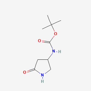 molecular formula C9H16N2O3 B582351 叔丁基(5-氧代吡咯烷-3-基)氨基甲酸酯 CAS No. 1245648-84-3