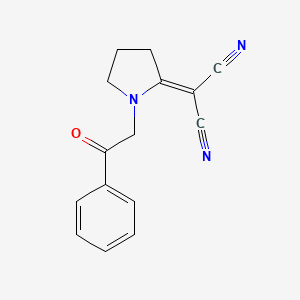 [1-(2-oxo-2-phenylethyl)-2-pyrrolidinylidene]malononitrile