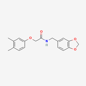 molecular formula C18H19NO4 B5823541 N-(1,3-benzodioxol-5-ylmethyl)-2-(3,4-dimethylphenoxy)acetamide 