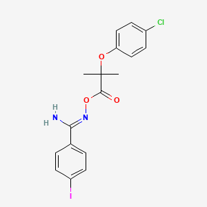 molecular formula C17H16ClIN2O3 B5823581 N'-{[2-(4-chlorophenoxy)-2-methylpropanoyl]oxy}-4-iodobenzenecarboximidamide 