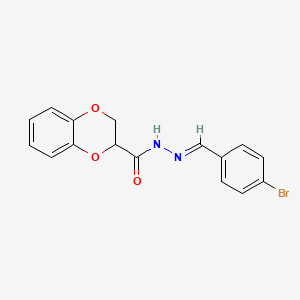 molecular formula C16H13BrN2O3 B5823608 N'-(4-bromobenzylidene)-2,3-dihydro-1,4-benzodioxine-2-carbohydrazide 