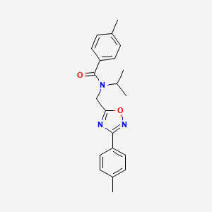 molecular formula C21H23N3O2 B5823620 N-isopropyl-4-methyl-N-{[3-(4-methylphenyl)-1,2,4-oxadiazol-5-yl]methyl}benzamide 
