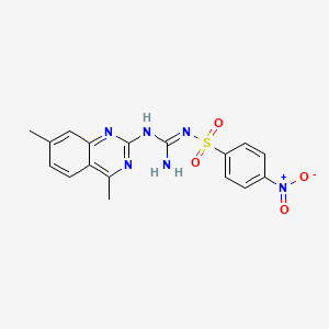 molecular formula C17H16N6O4S B5823636 N-[[(4,7-dimethyl-2-quinazolinyl)amino](imino)methyl]-4-nitrobenzenesulfonamide 