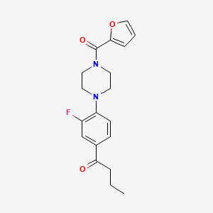molecular formula C19H21FN2O3 B5823706 1-{3-fluoro-4-[4-(2-furoyl)-1-piperazinyl]phenyl}-1-butanone 