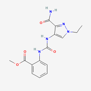 molecular formula C15H17N5O4 B5823728 methyl 2-[({[3-(aminocarbonyl)-1-ethyl-1H-pyrazol-4-yl]amino}carbonyl)amino]benzoate 