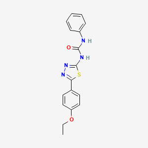 molecular formula C17H16N4O2S B5823732 N-[5-(4-ethoxyphenyl)-1,3,4-thiadiazol-2-yl]-N'-phenylurea 