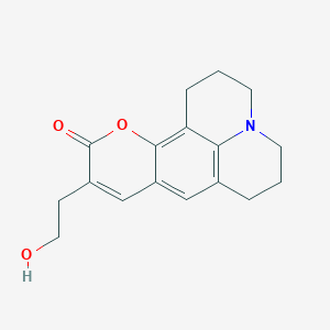 molecular formula C17H19NO3 B5823738 10-(2-hydroxyethyl)-2,3,6,7-tetrahydro-1H,5H,11H-pyrano[2,3-f]pyrido[3,2,1-ij]quinolin-11-one 
