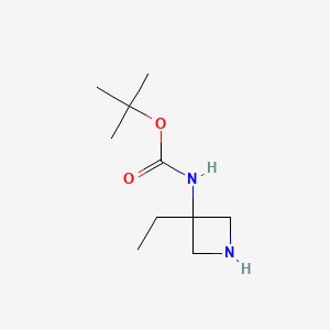 molecular formula C10H20N2O2 B582375 tert-Butyl (3-ethylazetidin-3-yl)carbamate CAS No. 1205749-14-9