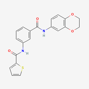molecular formula C20H16N2O4S B5823759 N-{3-[(2,3-dihydro-1,4-benzodioxin-6-ylamino)carbonyl]phenyl}-2-thiophenecarboxamide 