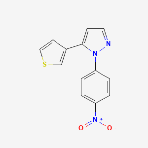 molecular formula C13H9N3O2S B582376 1-(4-nitrophenyl)-5-(thiophen-3-yl)-1H-pyrazole CAS No. 1269293-11-9
