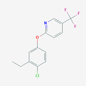 molecular formula C14H11ClF3NO B5823767 2-(4-chloro-3-ethylphenoxy)-5-(trifluoromethyl)pyridine 