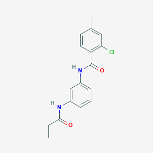 molecular formula C17H17ClN2O2 B5823780 2-chloro-4-methyl-N-[3-(propionylamino)phenyl]benzamide 