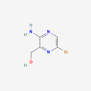 molecular formula C5H6BrN3O B582380 (3-氨基-6-溴吡嗪-2-基)甲醇 CAS No. 1260880-59-8
