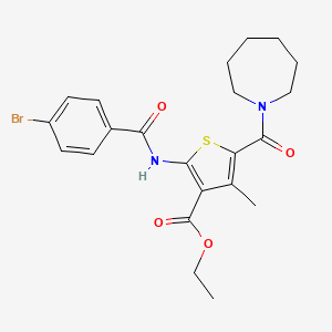 molecular formula C22H25BrN2O4S B5823803 ethyl 5-(1-azepanylcarbonyl)-2-[(4-bromobenzoyl)amino]-4-methyl-3-thiophenecarboxylate 