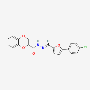 molecular formula C20H15ClN2O4 B5823831 N'-{[5-(4-chlorophenyl)-2-furyl]methylene}-2,3-dihydro-1,4-benzodioxine-2-carbohydrazide 