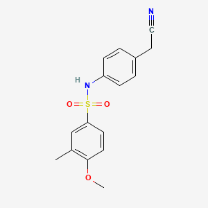 molecular formula C16H16N2O3S B5823850 N-[4-(cyanomethyl)phenyl]-4-methoxy-3-methylbenzenesulfonamide 