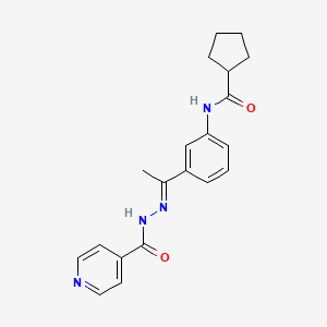 N-[3-(N-isonicotinoylethanehydrazonoyl)phenyl]cyclopentanecarboxamide