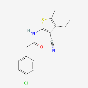 molecular formula C16H15ClN2OS B5823873 2-(4-chlorophenyl)-N-(3-cyano-4-ethyl-5-methyl-2-thienyl)acetamide 
