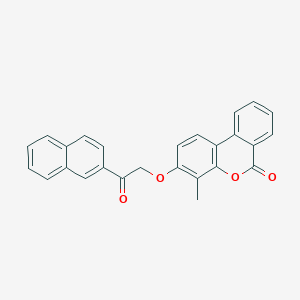 molecular formula C26H18O4 B5823880 4-methyl-3-[2-(2-naphthyl)-2-oxoethoxy]-6H-benzo[c]chromen-6-one 