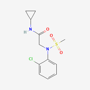 molecular formula C12H15ClN2O3S B5823892 N~2~-(2-chlorophenyl)-N~1~-cyclopropyl-N~2~-(methylsulfonyl)glycinamide 