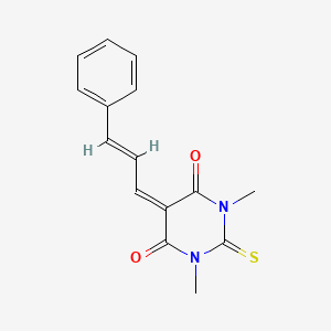 molecular formula C15H14N2O2S B5823901 1,3-dimethyl-5-(3-phenyl-2-propen-1-ylidene)-2-thioxodihydro-4,6(1H,5H)-pyrimidinedione 