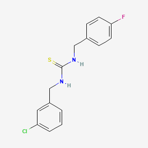 molecular formula C15H14ClFN2S B5823948 N-(3-chlorobenzyl)-N'-(4-fluorobenzyl)thiourea 