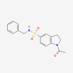 molecular formula C17H18N2O3S B5823952 1-acetyl-N-benzyl-5-indolinesulfonamide 