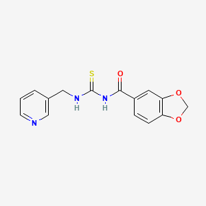 molecular formula C15H13N3O3S B5823957 N-{[(3-pyridinylmethyl)amino]carbonothioyl}-1,3-benzodioxole-5-carboxamide 