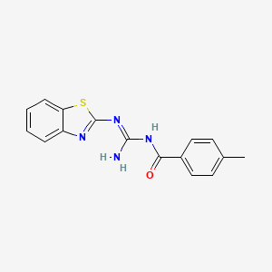 molecular formula C16H14N4OS B5824050 N-[amino(1,3-benzothiazol-2-ylamino)methylene]-4-methylbenzamide 