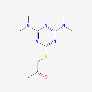 molecular formula C10H17N5OS B5824061 1-{[4,6-bis(dimethylamino)-1,3,5-triazin-2-yl]thio}acetone 