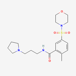 molecular formula C19H29N3O4S B5824089 2-methyl-5-(4-morpholinylsulfonyl)-N-[3-(1-pyrrolidinyl)propyl]benzamide 