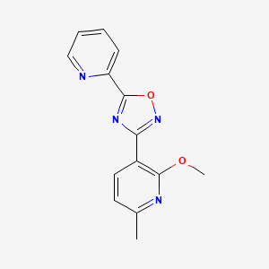 2-methoxy-6-methyl-3-[5-(2-pyridinyl)-1,2,4-oxadiazol-3-yl]pyridine