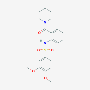 3,4-dimethoxy-N-[2-(1-piperidinylcarbonyl)phenyl]benzenesulfonamide