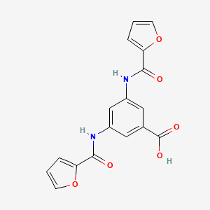 molecular formula C17H12N2O6 B5824149 3,5-bis(2-furoylamino)benzoic acid 