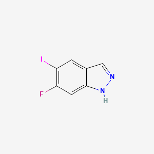 molecular formula C7H4FIN2 B582416 6-fluoro-5-iodo-1H-indazole CAS No. 1260384-77-7