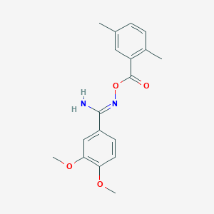 molecular formula C18H20N2O4 B5824174 N'-[(2,5-dimethylbenzoyl)oxy]-3,4-dimethoxybenzenecarboximidamide 
