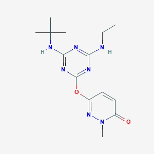 molecular formula C14H21N7O2 B5824216 6-{[4-(tert-butylamino)-6-(ethylamino)-1,3,5-triazin-2-yl]oxy}-2-methyl-3(2H)-pyridazinone 