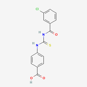 molecular formula C15H11ClN2O3S B5824221 4-({[(3-chlorobenzoyl)amino]carbonothioyl}amino)benzoic acid 