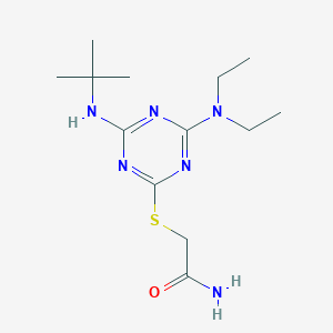 molecular formula C13H24N6OS B5824227 2-{[4-(tert-butylamino)-6-(diethylamino)-1,3,5-triazin-2-yl]thio}acetamide 
