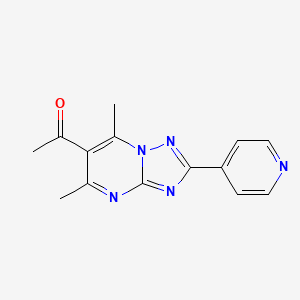molecular formula C14H13N5O B5824237 1-[5,7-dimethyl-2-(4-pyridinyl)[1,2,4]triazolo[1,5-a]pyrimidin-6-yl]ethanone 
