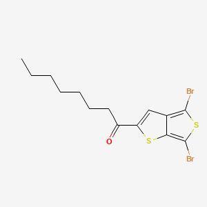 molecular formula C14H16Br2OS2 B582424 1-(4,6-Dibromothieno[3,4-b]thiophen-2-yl)octan-1-one CAS No. 1327334-59-7