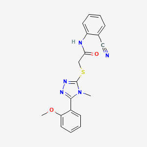molecular formula C19H17N5O2S B5824279 N-(2-cyanophenyl)-2-{[5-(2-methoxyphenyl)-4-methyl-4H-1,2,4-triazol-3-yl]thio}acetamide 
