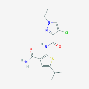 molecular formula C14H17ClN4O2S B5824280 N-[3-(aminocarbonyl)-5-isopropyl-2-thienyl]-4-chloro-1-ethyl-1H-pyrazole-3-carboxamide 