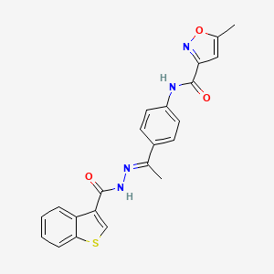 molecular formula C22H18N4O3S B5824313 N-{4-[N-(1-benzothien-3-ylcarbonyl)ethanehydrazonoyl]phenyl}-5-methyl-3-isoxazolecarboxamide 