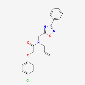 molecular formula C20H18ClN3O3 B5824331 N-allyl-2-(4-chlorophenoxy)-N-[(3-phenyl-1,2,4-oxadiazol-5-yl)methyl]acetamide 