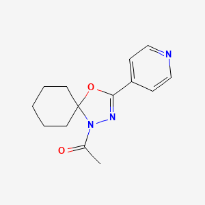 molecular formula C14H17N3O2 B5824342 1-acetyl-3-(4-pyridinyl)-4-oxa-1,2-diazaspiro[4.5]dec-2-ene 
